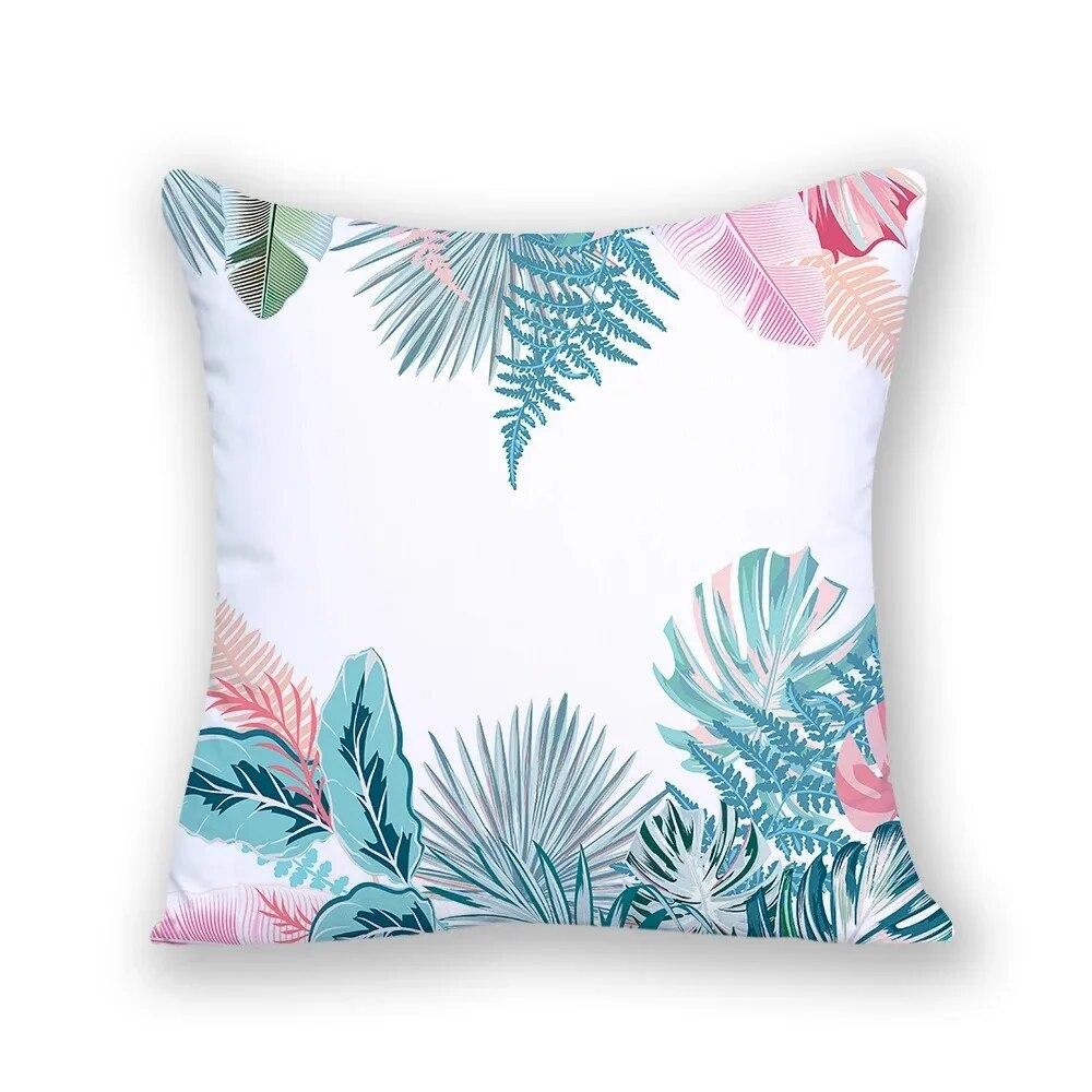 Office Sofa Cushion Cover Simple Cartoon Coconut Tree Tropical Plant Print Luxury Home Decoration Cushion Cover