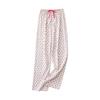Korean Style Loose Trousers Colorful Drawstring Pants Sweet Plaid Heart Long Pants  Office Casual