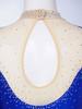Womens Dance Leotard Glittery Rhinestones Keyhole Back Sheer Mesh Patchwork Long Sleeve Gymnastics Bodysuit