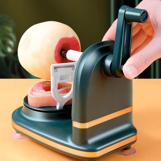Овощечистка-слайсер с лезвием из нержавеющей стали, присоской, эргономичной ручкой, ручная вращающаяся машина для чистки овощей и фруктов, кухонные гаджеты