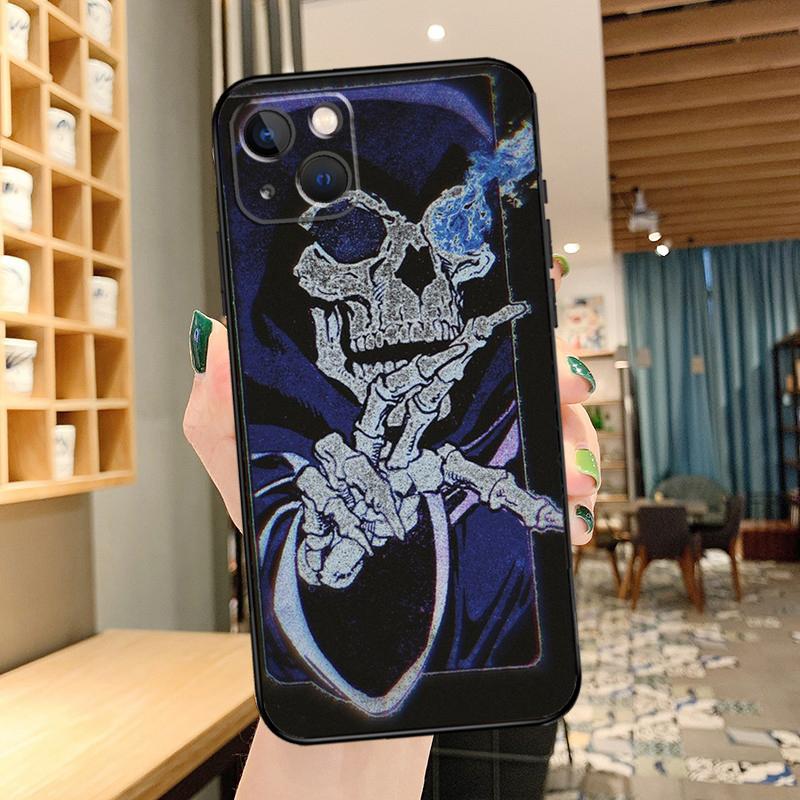 Готический чехол для телефона с черепом для iPhone 16 17 Pro Max 15 14 13 11 12 Pro Max mini 15 16 Plus 16e 17 Air Cover