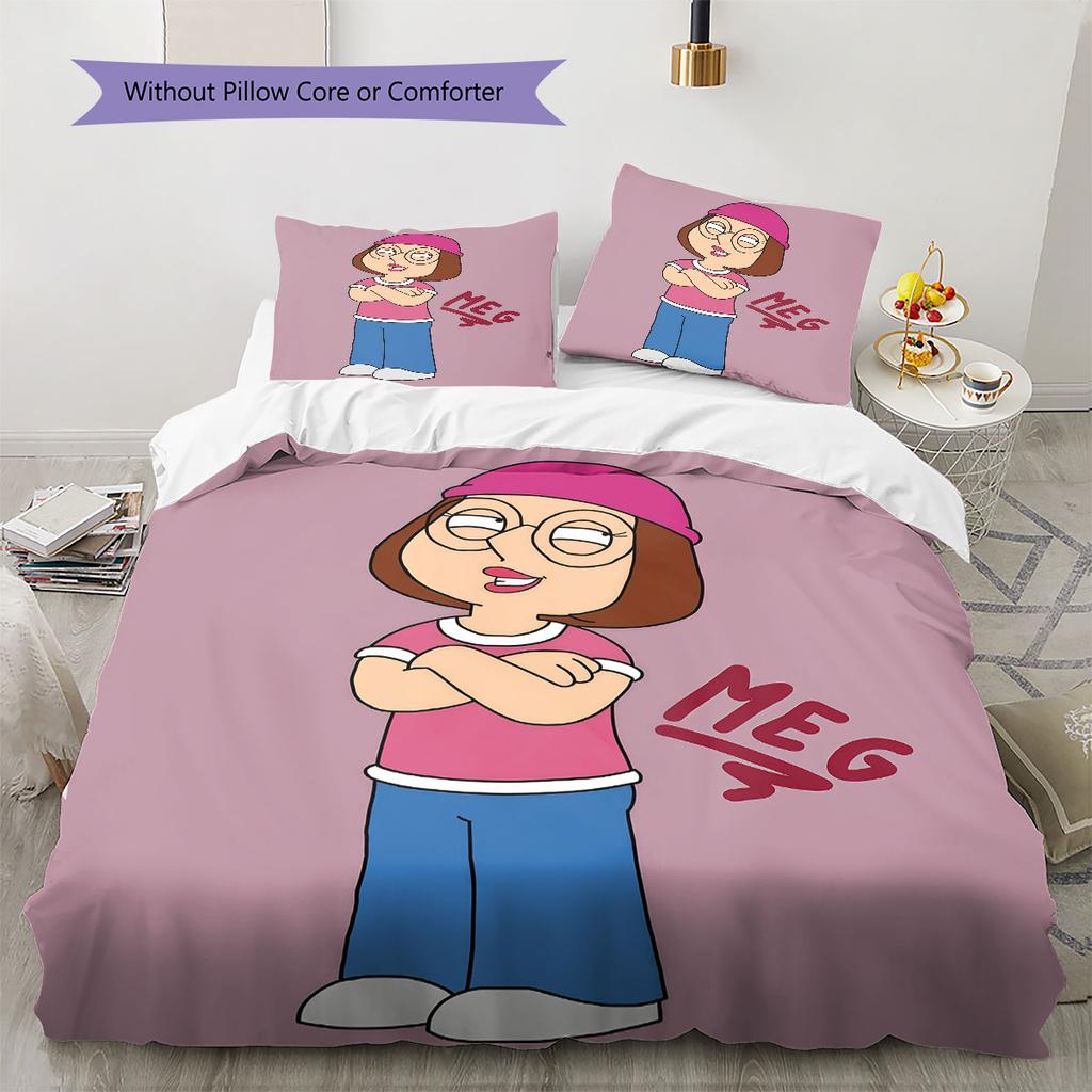 Meg Griffin Pattern Bedding Home Decoration Birthday Gift ( 1 duvet cover + 2 pillowcase, without core),fan merchandise.