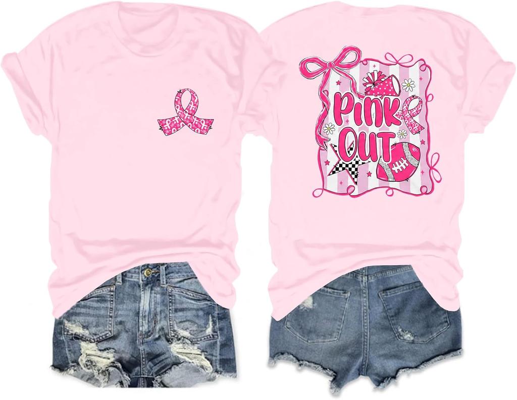 TXBreast Cancer Shirts for Women "I AM A SURVIVOR" Vintage Breast Cancer Awareness T-shirts