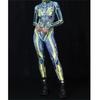 Women Zentai Bodysuit Steampunk Armor Printed  Long Sleeve Jumpsuit Halloween Carnival Party Cosplay Robot Costumes Morphsuit