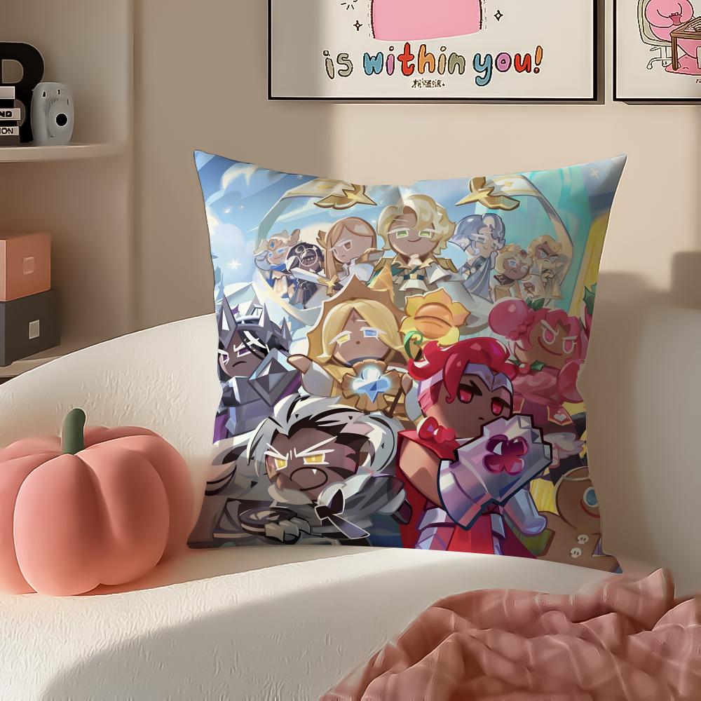 Hot Cute Casual Korean Game CCookie Run Kingdom Cushion Cover Pillowcase Short Plush Invisible zipper Room Sofa Cushion Cover
