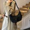 Korean version of Harajuku casual and lightweight tote bag trendy versatile waterproof leather film cloth shoulder bag women's simple messenger bag