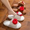Christmas Women's Cotton Slippers Winter New Cartoon Fashion Lightweight Plush Shoes Comfortable Warm Non Slip Indoor Home Shoes