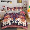 Bohemian Elephant Bedding Sets Queen King Size Colorful 2/3Pcs Duvet Cover Boho Psychedelic Indian Mandala Polyester Quilt Cover