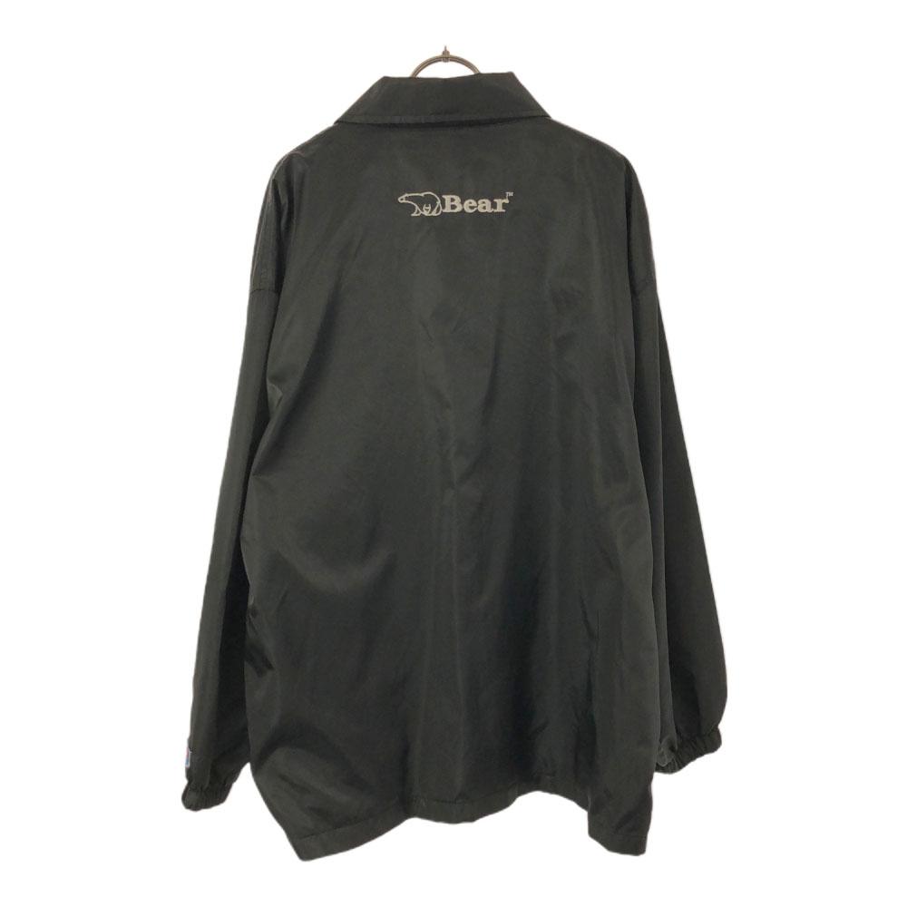 BEAR 90s Logo Embroidery Zip Jacket M Black Old Mesh-lined Coach Jacket Men's Used