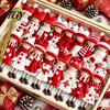 Classroom Holiday Decorations Red And White Doll Hanging Pendants for Christmas Tree, Decorative Wooden Girls Ornament, Seasonal Tree Ornaments
