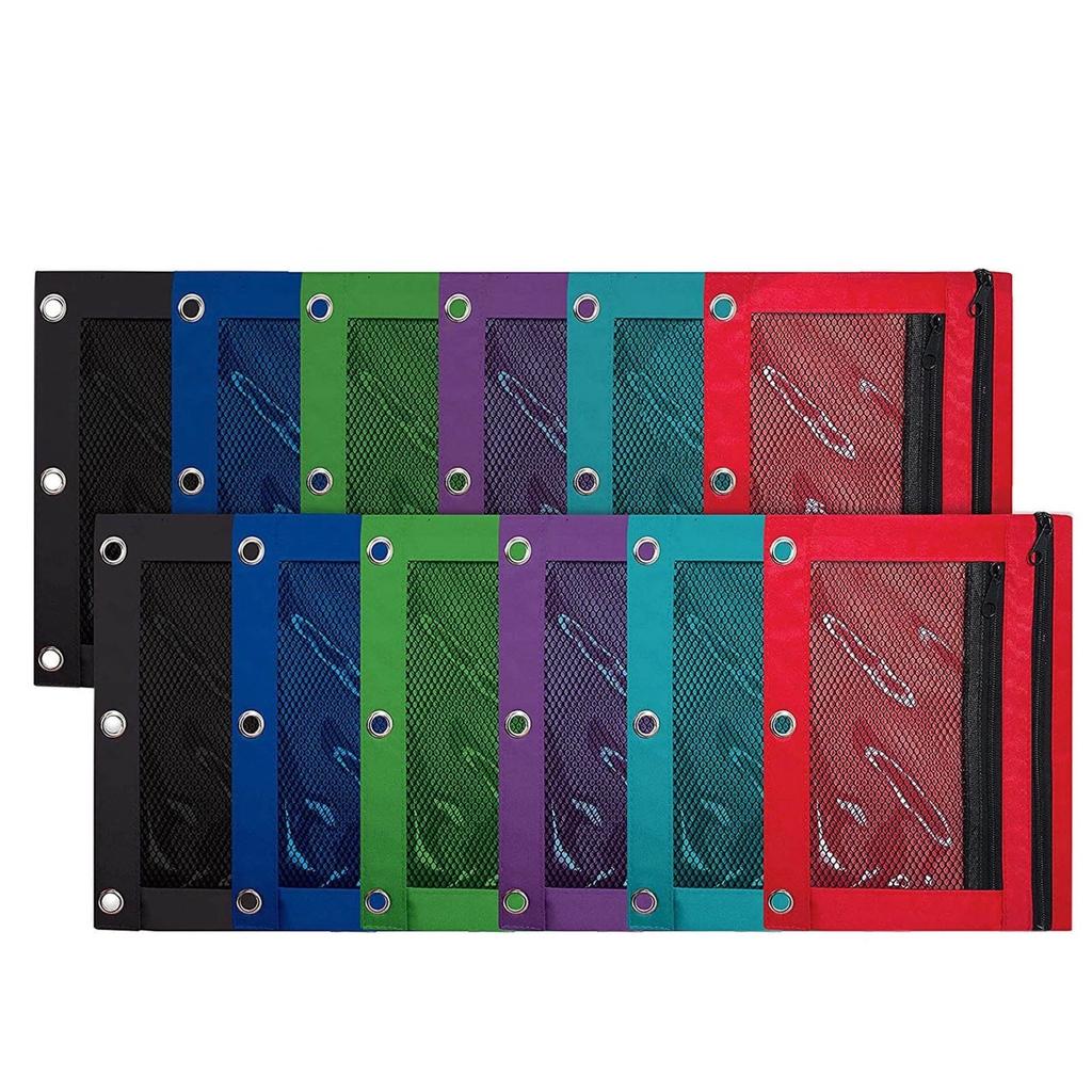 Пенал с двойной молнией, прозрачная сетчатая папка-конверт, двойной пенал, прозрачная сетка