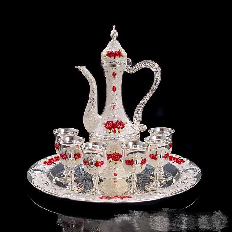 Rose wine creative liquor set wine European metal wine dispenser gift ornaments home bars shot glasses set