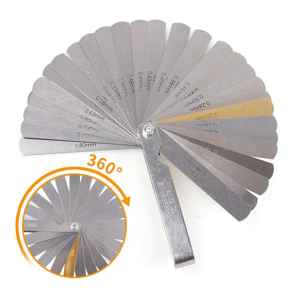 Щуп для измерения толщины 0,04–0,88 мм, 32 лезвия, метрический щуп для заполнения зазоров, щуп для гитарного грифа