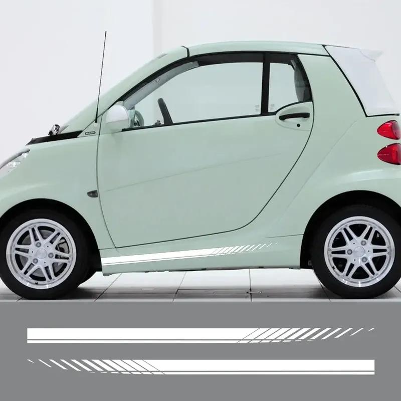 2 шт. Наклейка-полоса на порог боковой юбки автомобиля Для Smart 451 453 Fortwo Forfour Автомобильная боковая линия Виниловая пленка Наклейка Декоративные аксессуары