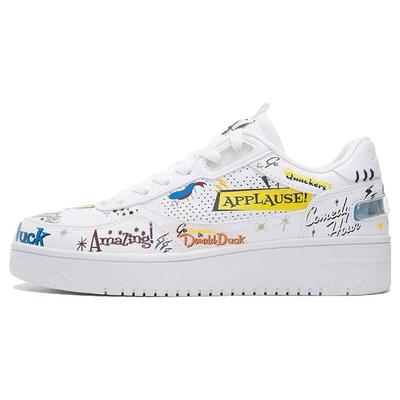 Disney X Li Ning Donald Duck День святого Валентина Серия Низкие кроссовки для скейтбординга Женские кроссовки Белые AGCS146-4