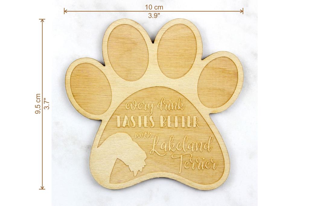 Lakeland Terrier - Mug coaster, engraved coaster with dog, gift for dog lover by Art-Dog brand