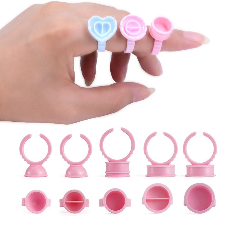 50/100Pcs Disposable Eyelash Glue Fan Cup Tattoo Pigment Eyelash Extension Tools Lash Supplies