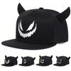 Унисекс Шапки с улыбающимся лицом и рогами коровы, Личность, Хип-хоп, Весна-Осень, Уличные, Регулируемые, Повседневные бейсболки, Солнцезащитная шляпа