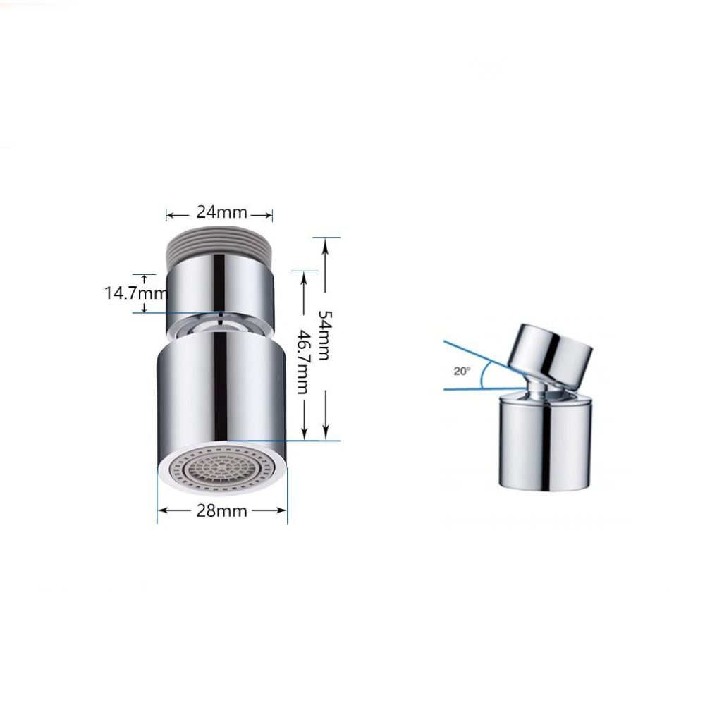 360° Swivel Swivel Faucet Aerator 2-Flow Sprayer Dual-Function Kitchen Faucet Aerator Female Thread Chrome Finish