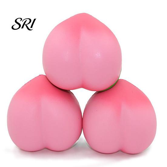 Novelty Stress Reliever Peach Slow-Rising Squeeze Toy Soft PU Fidget for Relief Gadget Realistic Fruit-Shaped Decompression Photography Prop