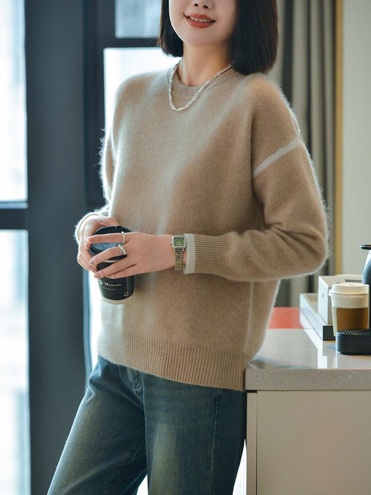 Женский кашемировый свитер Qinghe кашемир 30% кашемир 70% шерсть осенне-зимний кашемировый пуловер мягкий и теплый