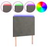 LED Headboard Dark Grey 80x5x118 128 cm Velvet