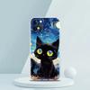 Художественный Черный Кот Звездная Ночь Роскошный Чехол Для Телефона Для iPhone 18 16 15 14 13 12 11 Pro Max XS X XR SE 7 8 Plus Силиконовый Прозрачный Чехол