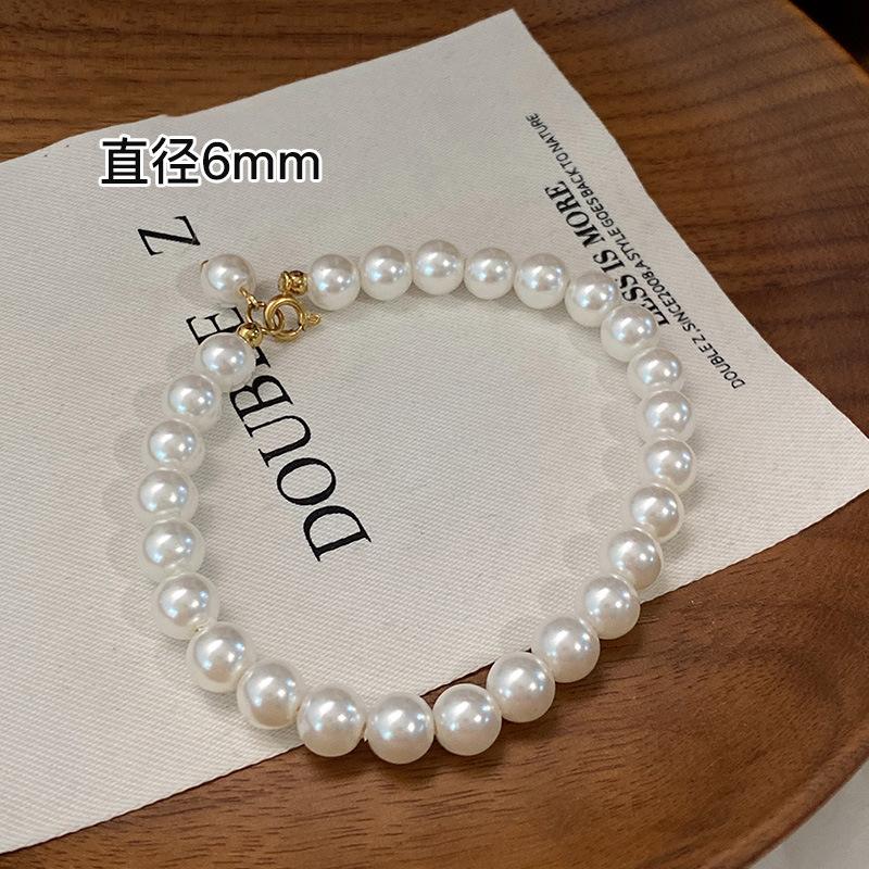 Искусственный жемчуг круглый прочный легкий браслет женский французский маленький аромат Хепберн стиль ювелирные изделия барокко ретро эластичные веревочные бусины