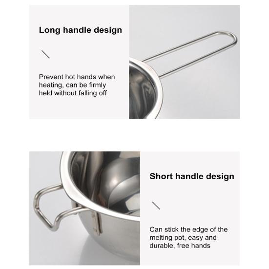 Нержавеющая стальная плавильная кастрюля для воскового мыла, шоколада, 400/600 мл, котел для плавления воска, самодельный гаджет для изготовления свечей и выпечки