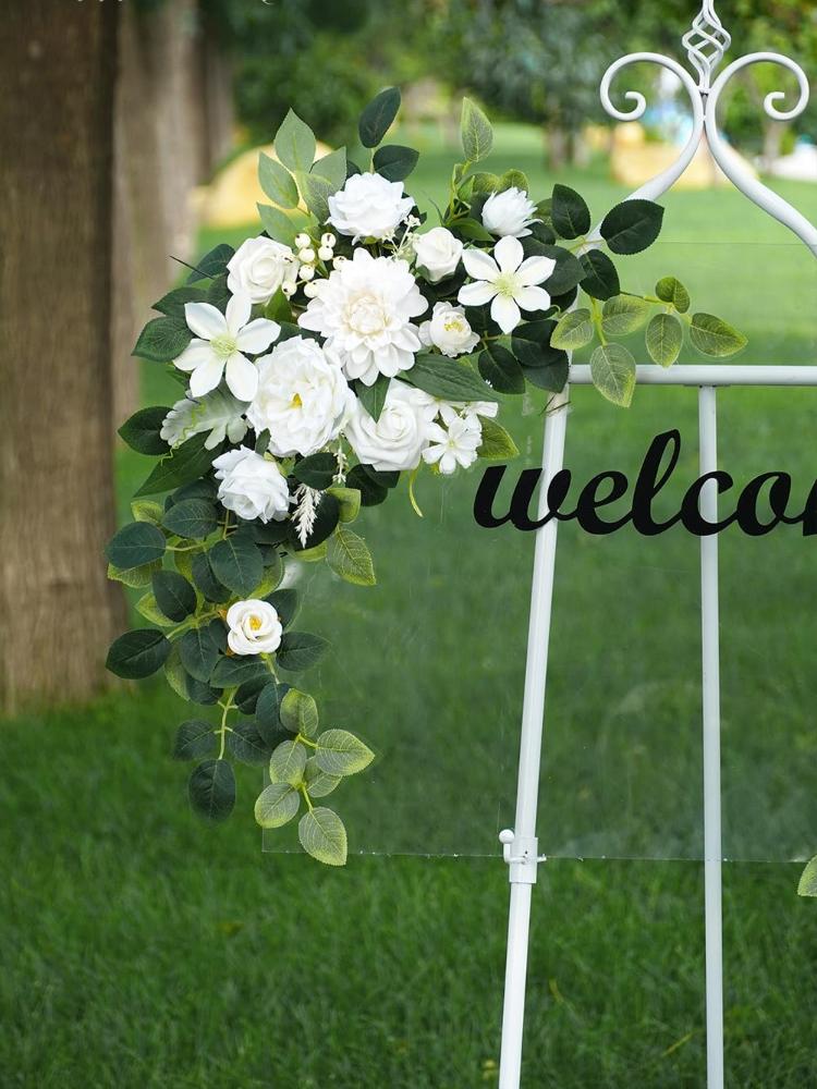 Pack of 2 Artificial Flowers Decorations, Wedding Flowers, Wedding, Banquet, Party, Reception Entrance Welcome Sign and Background Decoration