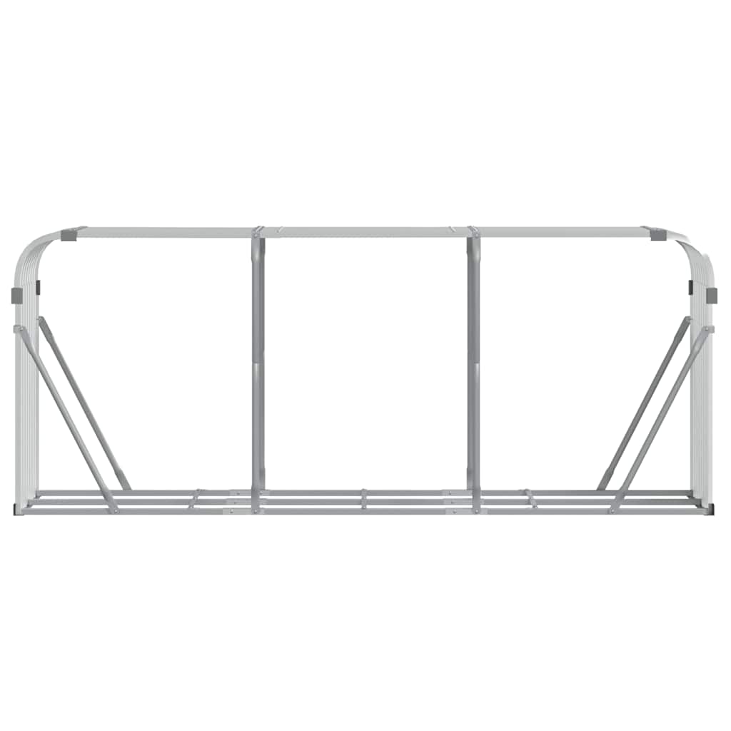 Fireplace Log Storage Stand Silver 234 x 45 x 100 cm Galvanized Steel