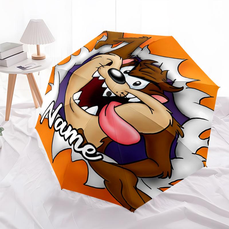 Personalized Name T-Taz Print Umbrella - Automatic Open/Close, Eight-Rib Durable Frame, Automatic Folding Umbrella