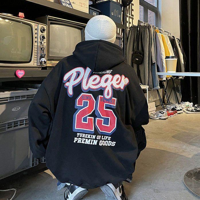 Хип-хоп Толстовка Мужская Толстовка с буквенным принтом Модная уличная одежда Пуловер Толстовки Одежда