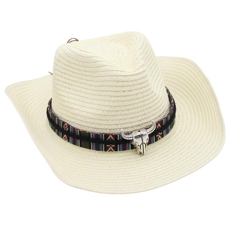 Cowboy straw hat Tibetan sun hat cow hat ethnic style straw knight hat beach hat