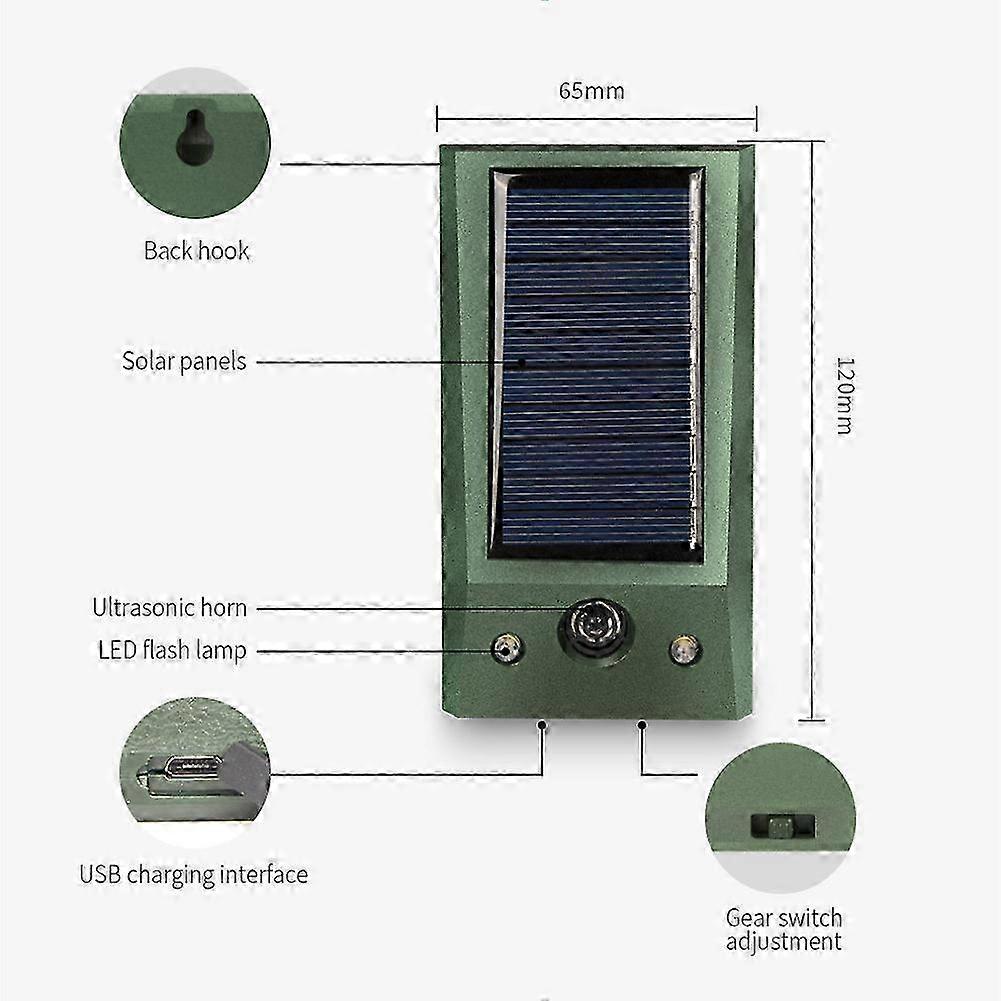 New Solar Powered Ultrasonic Electronic Bird Repellent Waterproof Pigeon Deterrent 25-26