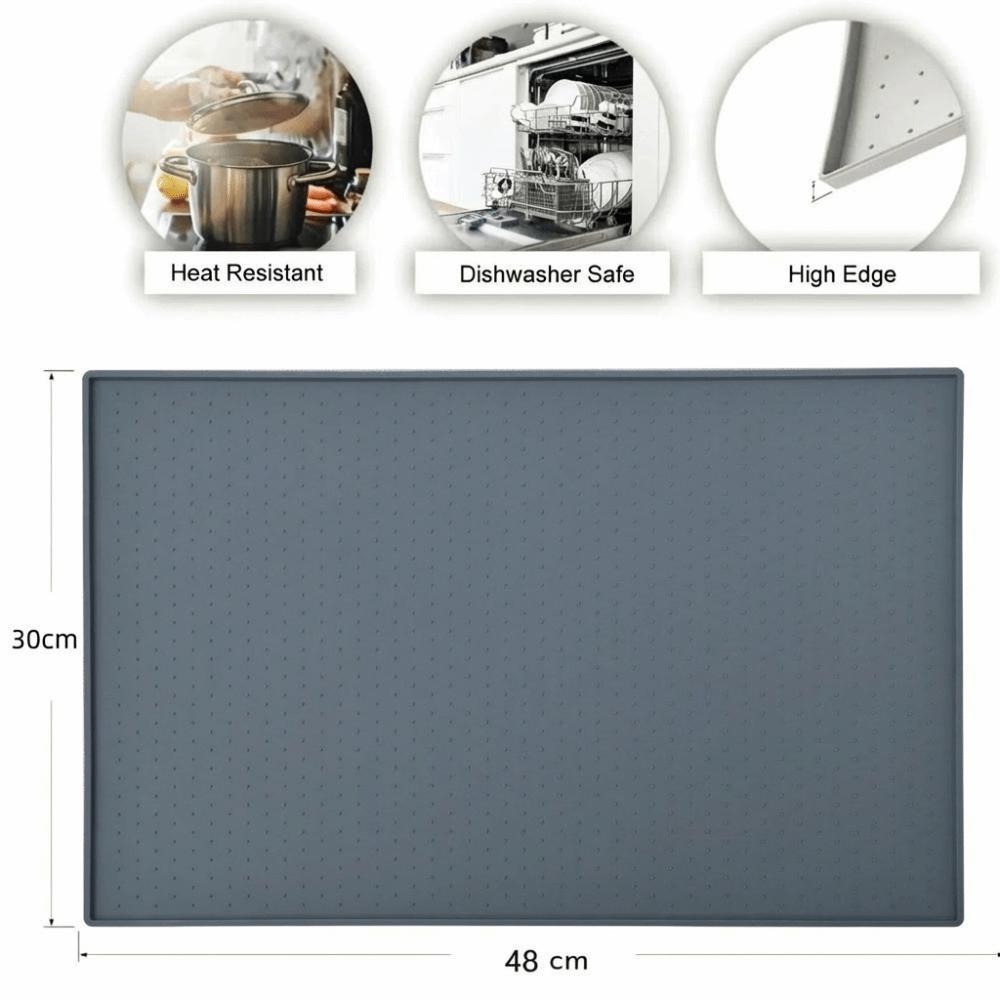 Non Slip Coffee Machine Mat Heat Resistant Bar Kitchen Draining Mat Silicone Placemat  Tea Mat