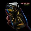 Геометрия LED Светящийся Чехол для Телефона Для iPhone 16 15 13 Pro 12 Mini 14 Plus 11 XS Max X XR 8 7 Роскошный Схематичный Звонок Светящийся Корпус