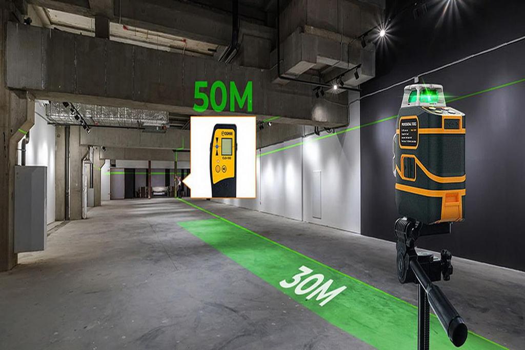 CIGMAN CM-801, 3x360°, самовыравнивающийся лазерный уровень, 3D-зеленая перекрестная линия, IP54, с двумя перезаряжаемыми батареями