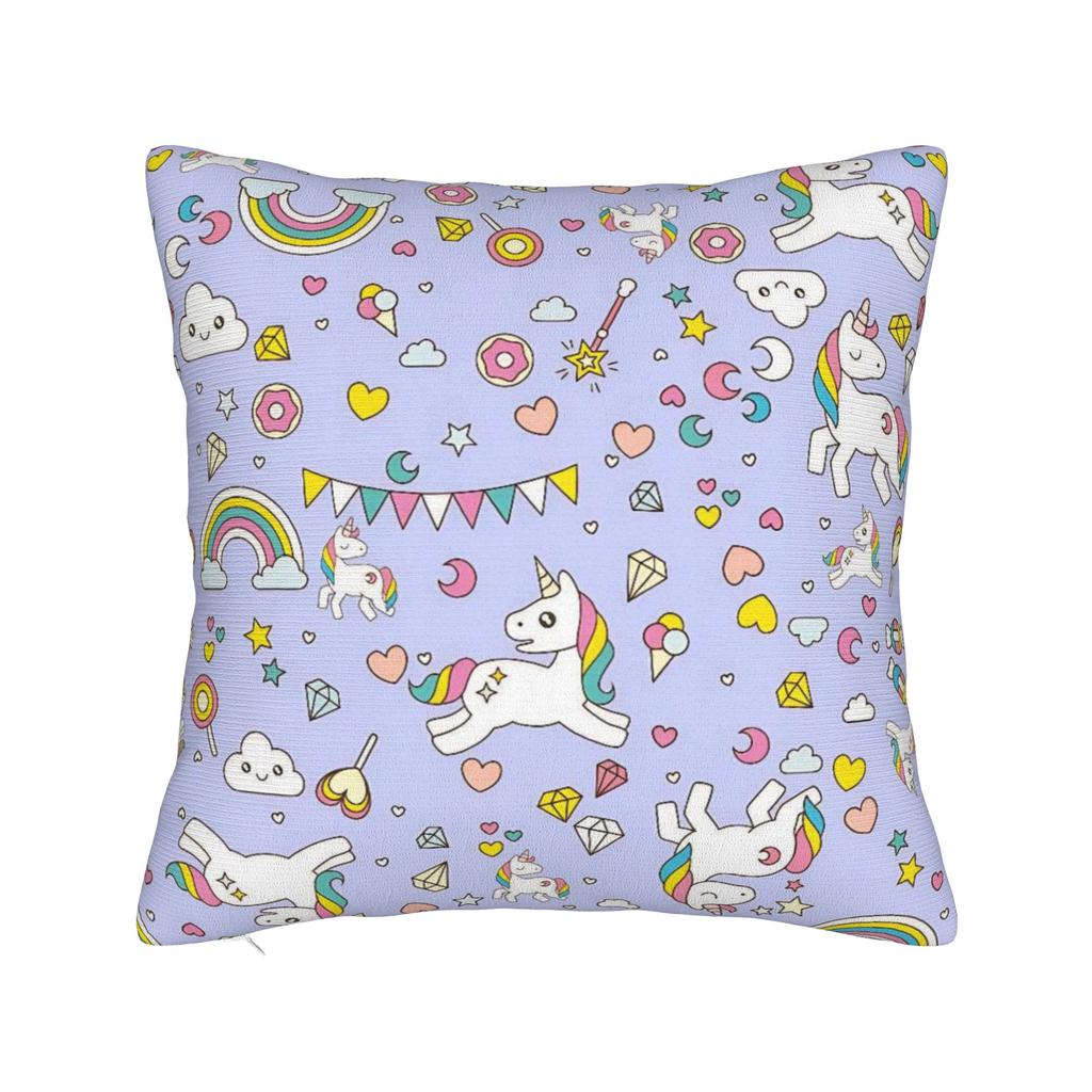 Candy Unicorn Party Pillow Cover Morden Pillow Case For Sofa Car Home Decor Comfy Cushion Cover Birthday Present