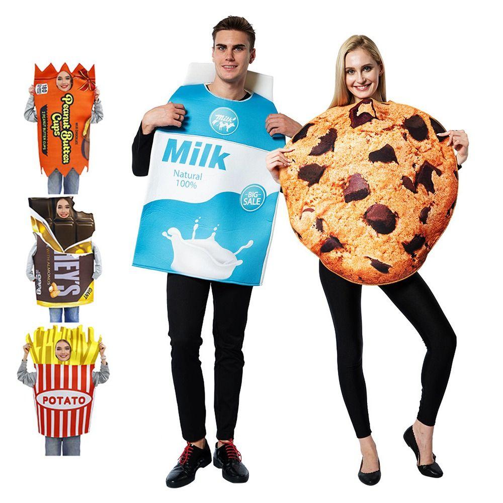 Еда Шоколад Печенье Костюм Молоко Костюм для Выступлений Забавный Детский Косплей Костюм Фото Профи