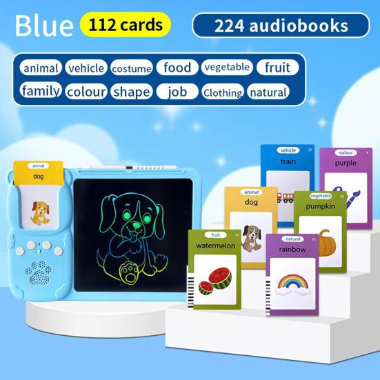 Learning Machine Interactive Flash Cards LCD Writing Tablet 255 Double-Sided Cards with Real Animal Vehicle Sounds Interactive Learning Toys