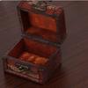 Vintage Square Jewelry Storage Box Handmade Wooden Decorative Display Case