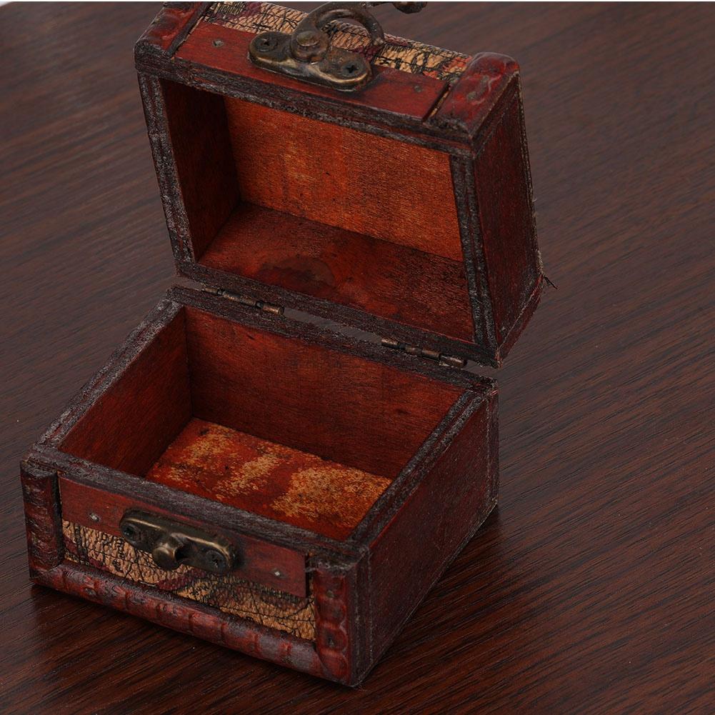 Vintage Square Jewelry Storage Box Handmade Wooden Decorative Display Case