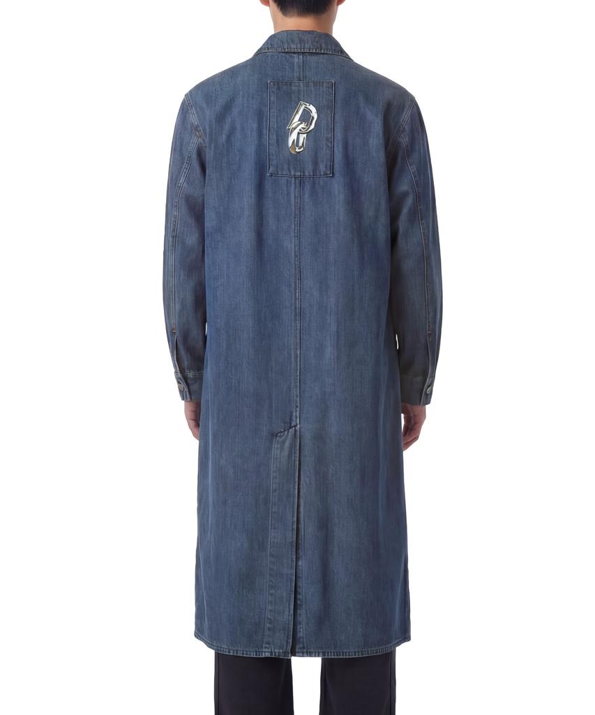 Demaden Art Bag Print Denim Long Coat