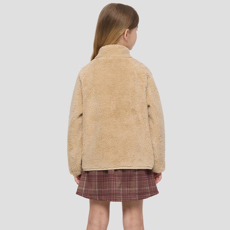 Gap Kids' Unisex Plush Logo Embroidered Stand Collar Sweatshirt