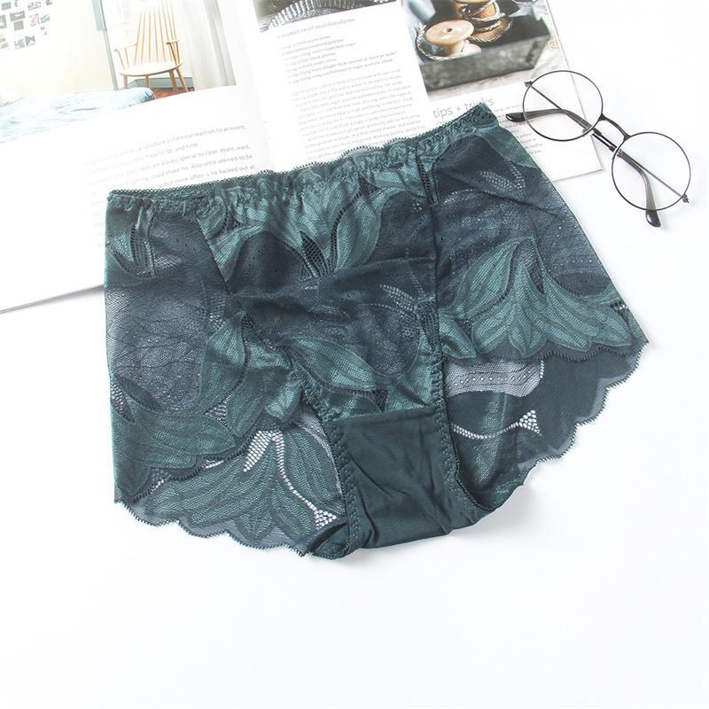 14 Color Women Ultra-thin Lace Panties Mid Waist Breathable Sexy Lingerie Europe Plus Size Briefs Abdomen Hip Lift Knickers