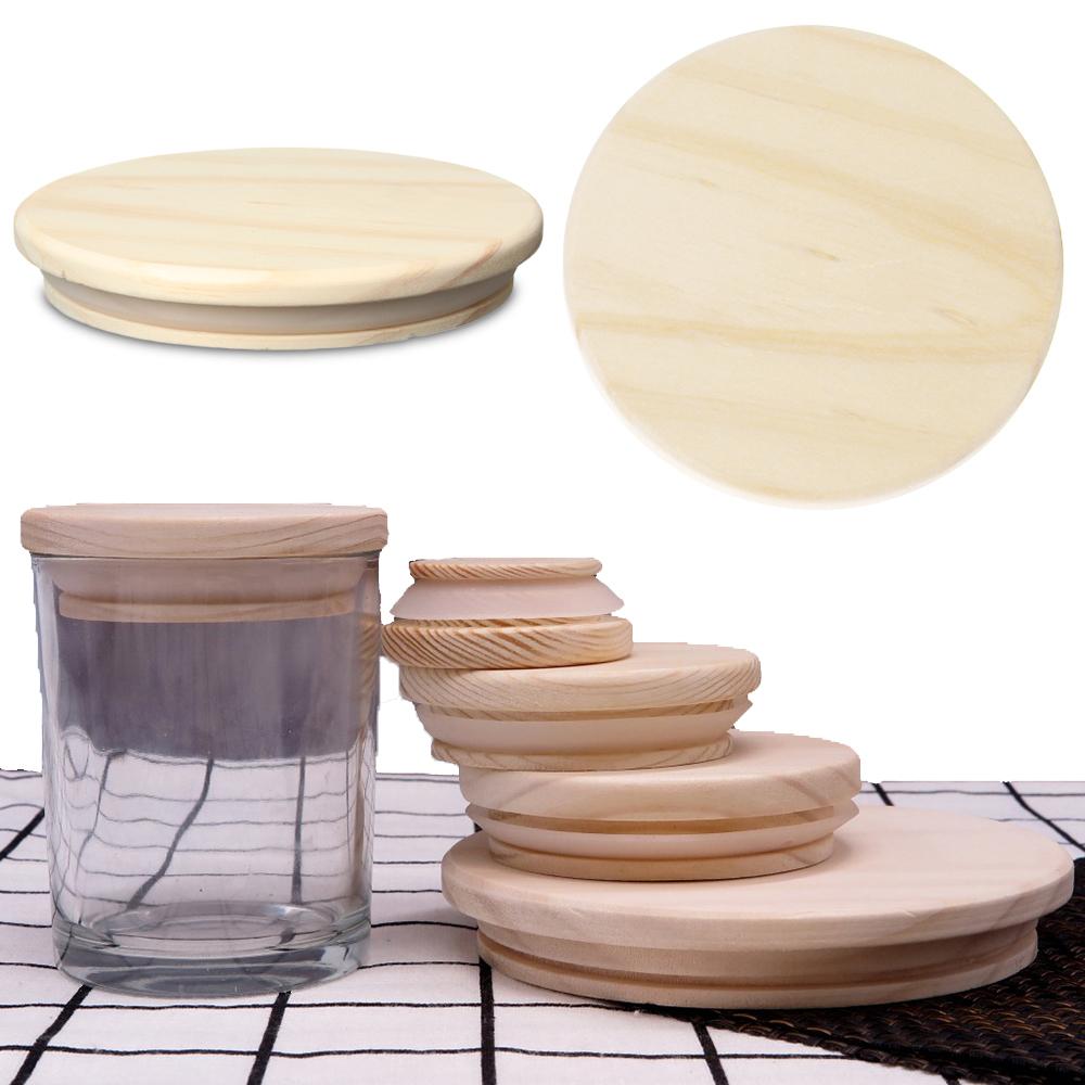 Sizes Compatible Bottle Sealing Caps Mason Jar Lid Wide Mouth Cover Canning Storage Wood Lids