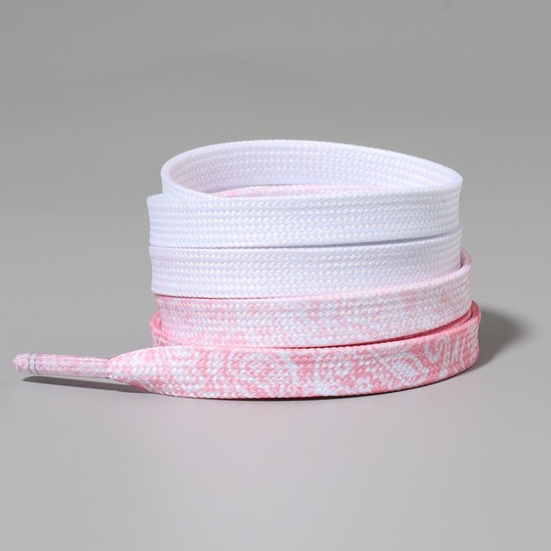 Cashew Flower Shoelaces for Sneakers Quality Fabric Gradient Shoe Laces Trendy 0.8cm Flat Laces for Shoes 120/140/160CM