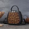 Сумка-коробка в стиле ретро из натуральной кожи с конским волосом и леопардовым принтом, универсальные сумки через плечо