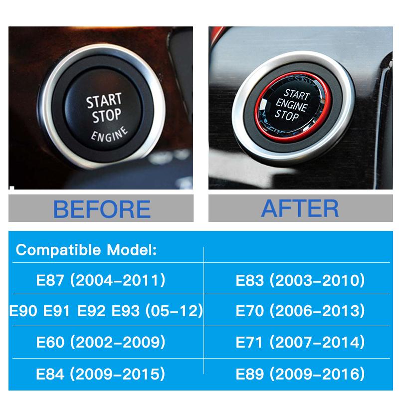 ABS Crystal Engine Start Stop Button Cover for BMW E90 E91 E92 E93 E87 E83 E70 E60 E71 E84 E89 Interior Moulding